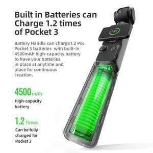 카메라 용품 DJI Oo Pocket3 4500mAh 휴대용 보조베터리 충전 핸드 그립 액세서리용 aMagisn 배터리 핸들