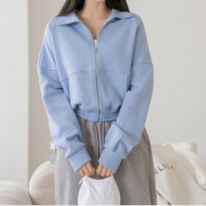 루즈핏 3단 스티치 블루종