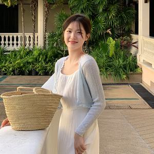 (여름까지쭈욱/여리핏) 벨루나 골지 시스루 프릴 볼레로 니트 가디건 cd3112