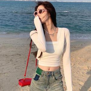 [셀러허브]여성 2컬러데일리 여리핏 크롭가디건 여름 볼레로 가디건 (S31587005)