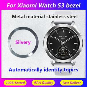 For Xiaomi Watch S3 bezel dial silver outer ring stainless steel case frame accessories automatic re