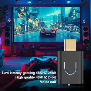 오디오 송신기 Bluetooth 호환 5.4 Type-C 무선 스테레오 음악 어댑터 AptX-LL/HD 동글