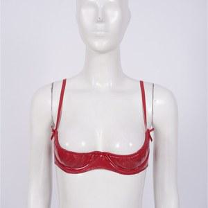 섹시한 여성 하프 컵 젖꼭지 노출 브래지어, 오픈 가슴 가죽 브래지어 탑 속옷, 조절 가능한 어깨 스트랩, 안감 없는 브래지어