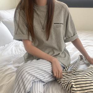 투자드 코튼 프린팅 박스티