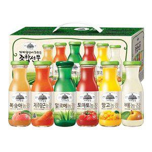 고품질 웅진 가야농장 종합음료세트 180ml 12병 아메리카노 사이다 콜라 과일음료 주스 이온음료 (WFHYJFV)