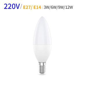 Led 촛불 전구 220V 3W 6W 9W 12W 램프 E14 E27 3000K 빛 인테리어