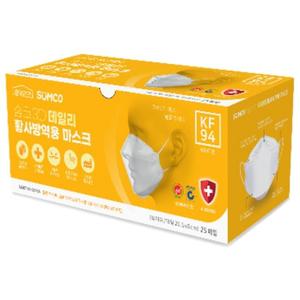 천하 숨코 3D데일리 황사방역용 마스크 KF94 25P 화이트 CH6494W