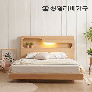 상일리베가구 벨르 LED조명 침대+독립 매트리스 세트 K