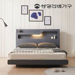상일리베가구 벨르 LED조명 침대+독립 매트리스 세트 Q