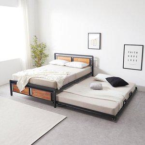 [기타]N1321 원목 슬라이딩 침대(본체Q+하단SS) 2colors