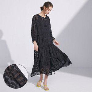 TAGME 자카드 쉬폰 원피스 1종+블랙 슬립