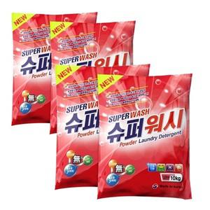 슈퍼워시 가루세제 10kg x 4개 항균 세탁세제