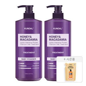 쿤달 네이처 트리트먼트, 베이비파우더, 1058ml, 2개 + 증정(바디워시 리필팩, 베이비파우더, 400ml)