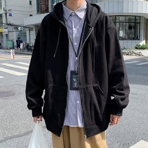 [OFJ84936]남성 루즈핏 데일리룩 캐주얼 후드 집업 2컬러