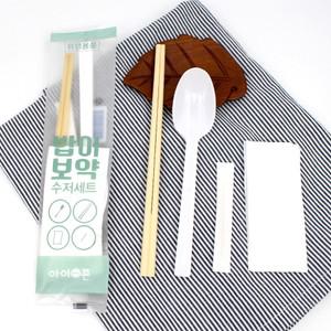 아이존 밥이보약 일회용 수저세트 100p 숟가락 젓가락 요지 냅킨
