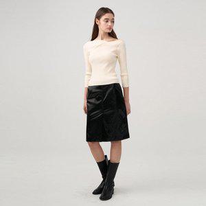 [온앤온](김해점) 앞트임 포인트 레더 스커트 NEW4MS345