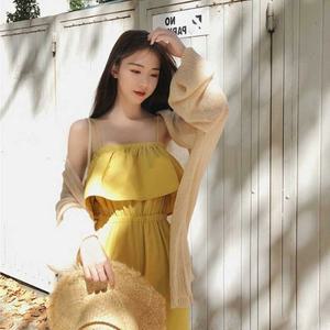 [라일리의류] Rly 여자 여행 해변 비치웨어 나시 점프수트 원피스 코디