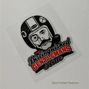 Retro Distied Gentleman's Ride 카페 라이더 스티커, 오토바이 스티커, ACE 헬멧, 빈티지 레이싱 데칼, 더트 바이크