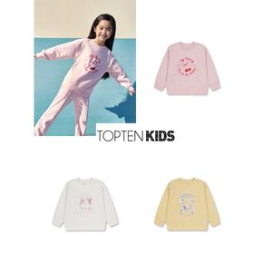 [롯데백화점]탑텐키즈 MKF1TR2101 여아) 테리 전사 그래픽 스웨트셔츠