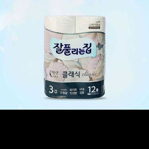 [모두모아]잘풀리는집 클래식 12롤 화장지