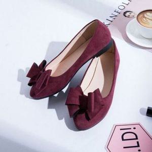 스트랩힐 스웨이드 플랫슈즈 리본장식 1.5cm 하이힐