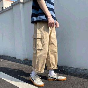 남자 데일리 투웨이 카고 심플 스트링 통 바지 OC-PTS-SWFGYQ6G