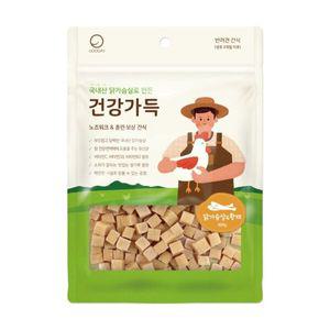 굿데이 건강가득 강아지간식 닭가슴살 황태 큐브 300g