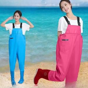 여성 방수 전신 갯벌체험 고무바지 멜빵 조개잡이 작업복