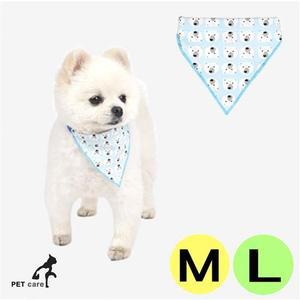 강아지스카프 폴라베어 애견 블루 패턴 심플 M-L 패리스독 머플러