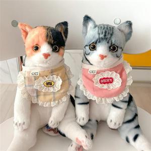 강아지옷 생일 프릴 강아지 고양이 턱받이 심장저격 핑크