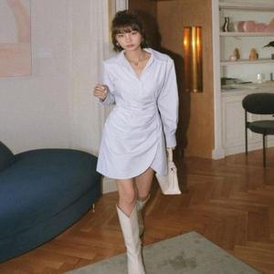 [피커]롱원피스 원피스 셔링 스트라이프
