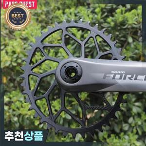 PASS QUEST 8-볼트 다이렉트 마운트 좁은 와이드 체인링 포스 RED XO SL 3mm 오프셋 자갈 도로 자전거 OVAL