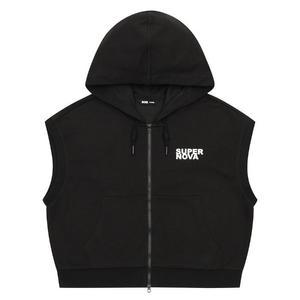 소이 HC33 블랙 크롭 후드 셋업 조끼 여름면조끼,소이조끼,초등,고학년조끼,크롭,셋업