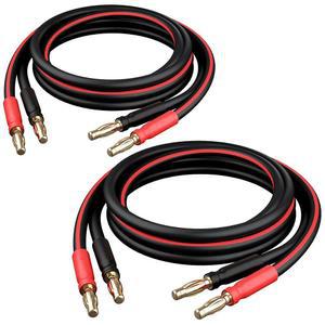 GEARit 바나나 플러그가 있는 14AWG 스피커 케이블 이어 2팩 16.4피트 5미터 바이이어 바이앰프 HiFi 서라