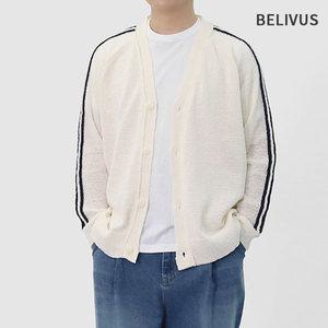 빌리버스 남성 니트 라인 포인트 롱슬리브 가디건 BADD007