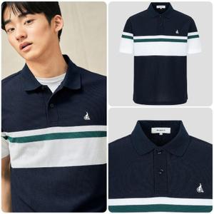 빈폴 BEANPOLE 빈폴컬러블럭 칼라넥 반소매 티셔츠 - 네이비 BC5342C13R 427438