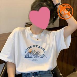 프린트 가을옷 캐주얼 티셔츠 여름 데일리 면 (3msd4)