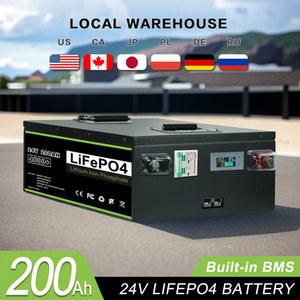 오네이 400AH 내장 플러스 24V BMS LIFEPO4 200A 100AH 12V 태양광 시스템용 이온 면세