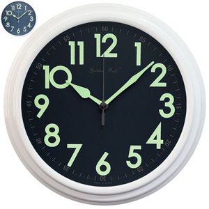 GB4695 야광 무소음 메탈 벽시계25cm 화이트 제