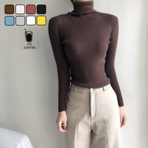 여지 데일리 터틀넥 골지 니트 티셔츠 DMOW-KNA-SOHSDDKT3050