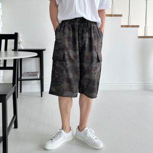 [모로엠] 카모 립스탑 카고 남녀공용반바지 카고반바지 DMS-PTH-Q4092204