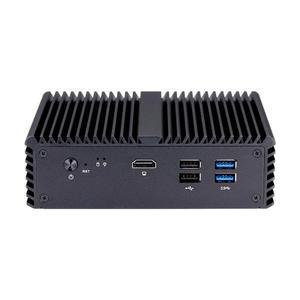 QOTOM Celeron J4105 쿼드 코어 프로세서 5 LAN 팬리스 디자인 라우터방화벽 컴퓨터 미니 PC Q730G5