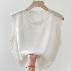 바람솔솔 썸머 라운드넥 조끼 베스트 E42C92