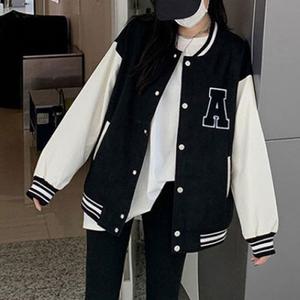 [오노마] ONM 기모 야구점퍼 알파벳 자수 오버핏 노카라 똑딱이단추  11884527)