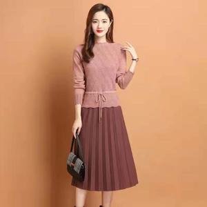 [라일리] Rly LF65300 봄 니트티 주름 스커트 원피스 투피스  13527315)