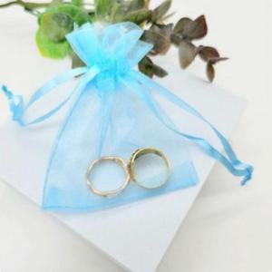 선물포장 블루 오간자주머니 간식 모양깍지 7x9cm (3qg02)