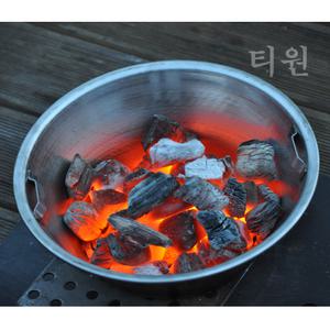 티원 대형 스텐숯통 31cm 숯통 숯담는통 캠핑 화로