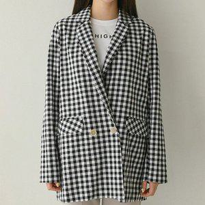 [아이우먼] 빙글오버핏체크자켓 BNE083M104 빅사이즈