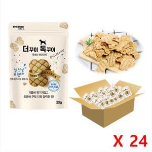 더독 더꾸이독꾸이 생선살&황태 30g x 24개 1Box 쥐포타입 부드럽고 바삭한 강아지 간식