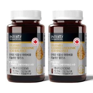 인테로 식물성 아마씨유 2개 (총6개월분) 리놀렌산 캡슐 필수지방산 저온압착 아마씨오일 캐나다